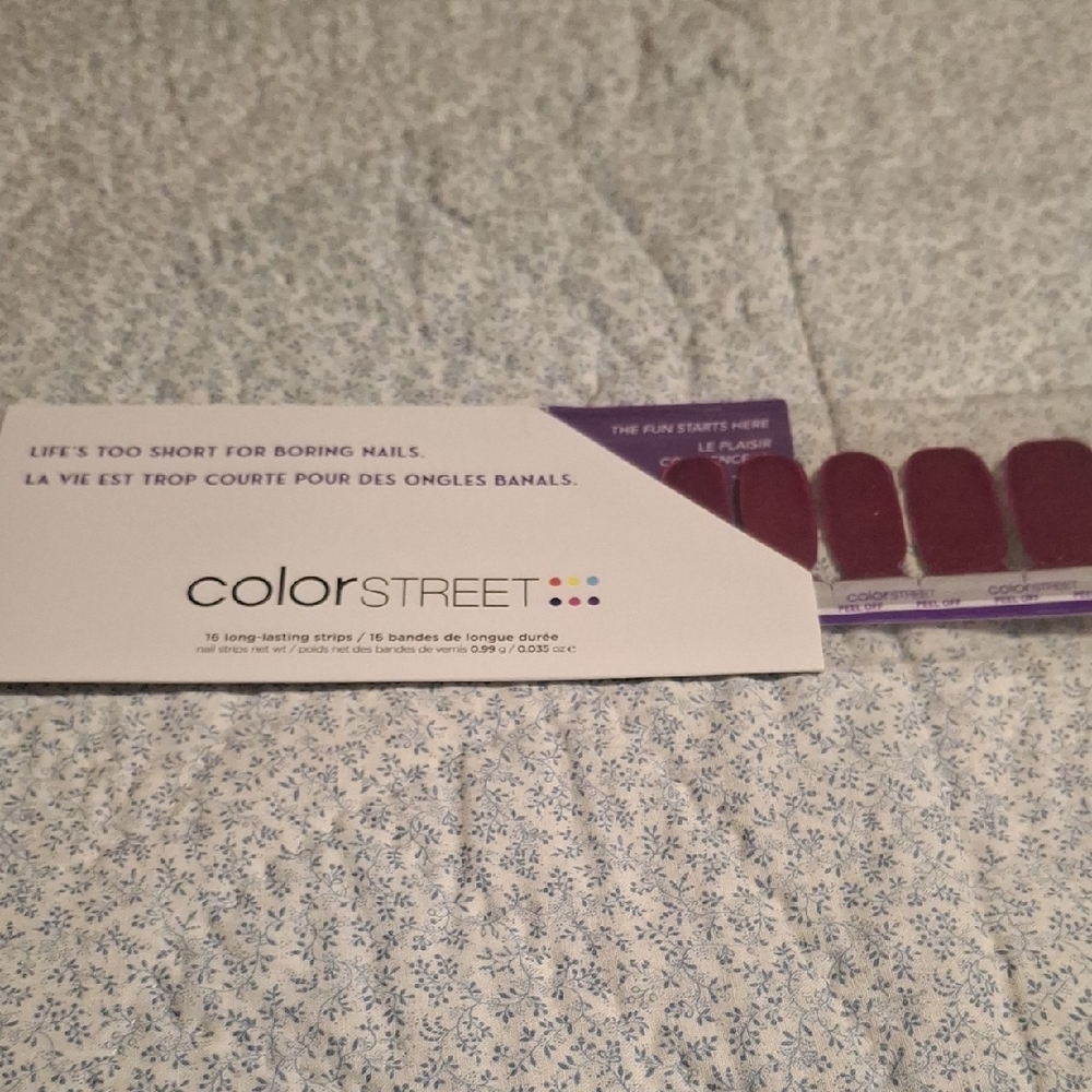 Color Street Burgundy Nail Strips - Rosy Reverie